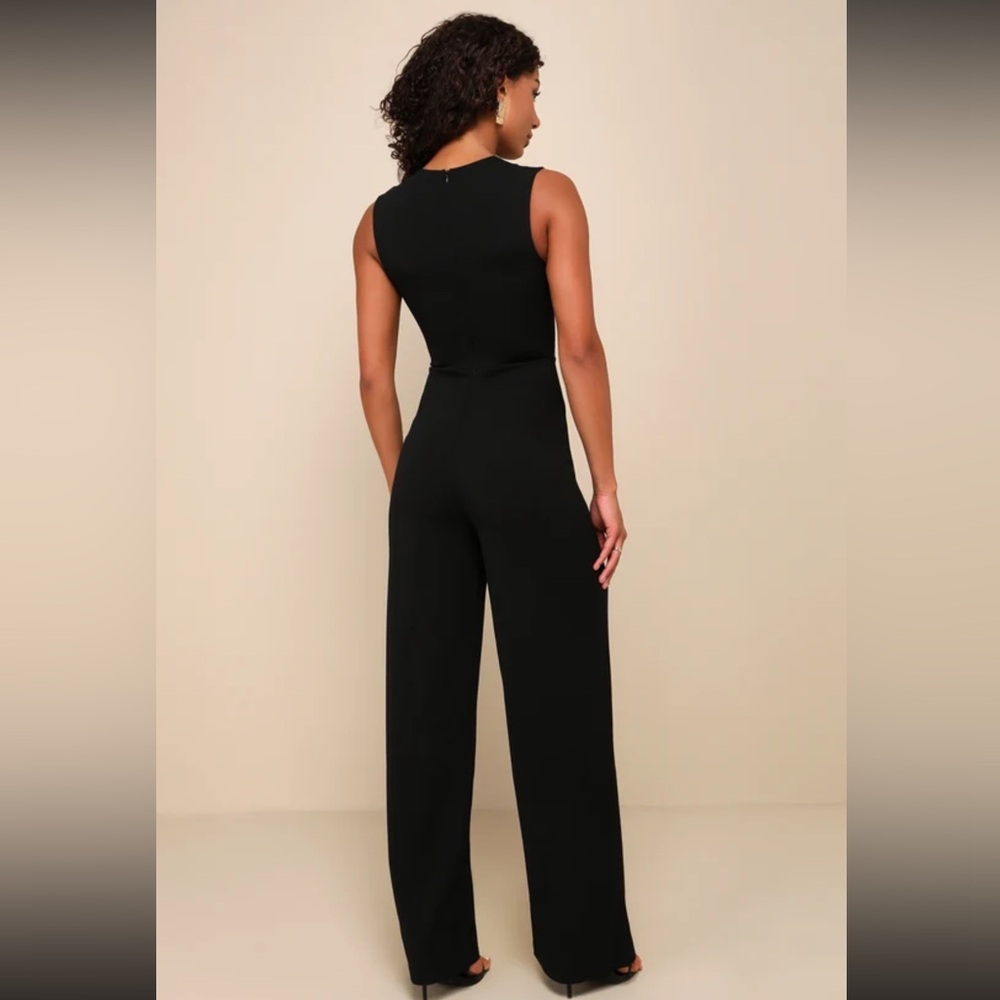 NWT Lulu’s Enticing Endeavors Black Jumpsuit - Size XL - Picture 2 of 12